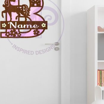 Intra απο ξύλο plywood 3mm-4mm πάχος – Μονόκερος κεφαλαίο μονόγραμμα Γράμμα Β Δίασταση  20x20 cm INTRAFABR-118319369 - Image 2