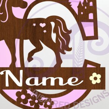 Intra απο ξύλο plywood 3mm-4mm πάχος – Μονόκερος κεφαλαίο μονόγραμμα Γράμμα Γ Δίασταση  20x20 cm INTRAFABR-118319360 - Image 1