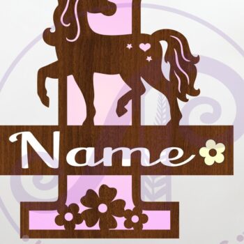 Intra απο ξύλο plywood 3mm-4mm πάχος – Μονόγραμμα κεφαλαίου μονόκερου Επιστολή I Δίασταση  20x20 cm INTRAFABR-118319278 - Image 1