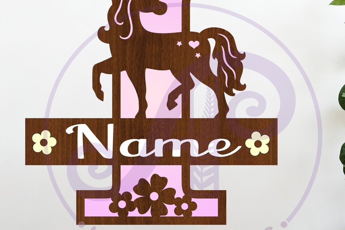 Intra απο ξύλο plywood 3mm-4mm πάχος – Μονόγραμμα κεφαλαίου μονόκερου Επιστολή I Δίασταση  20x20 cm INTRAFABR-118319278