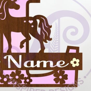 Intra απο ξύλο plywood 3mm-4mm πάχος – Μονόκερος κεφαλαίο μονόγραμμα Γράμμα L Δίασταση  20x20 cm INTRAFABR-118319231 - Image 1