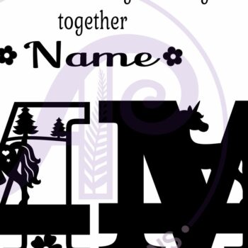 Intra απο ξύλο plywood 3mm-4mm πάχος – Μονόκερος κεφαλαίο μονόγραμμα Γράμμα M Δίασταση  20x20 cm INTRAFABR-118319199 - Image 3