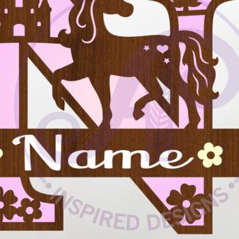 Intra απο ξύλο plywood 3mm-4mm πάχος – Μονόκερος κεφαλαίο μονόγραμμα Επιστολή N Δίασταση  20x20 cm INTRAFABR-118319190 - Image 1