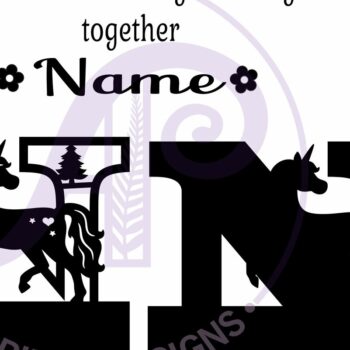 Intra απο ξύλο plywood 3mm-4mm πάχος – Μονόκερος κεφαλαίο μονόγραμμα Επιστολή N Δίασταση  20x20 cm INTRAFABR-118319190 - Image 3