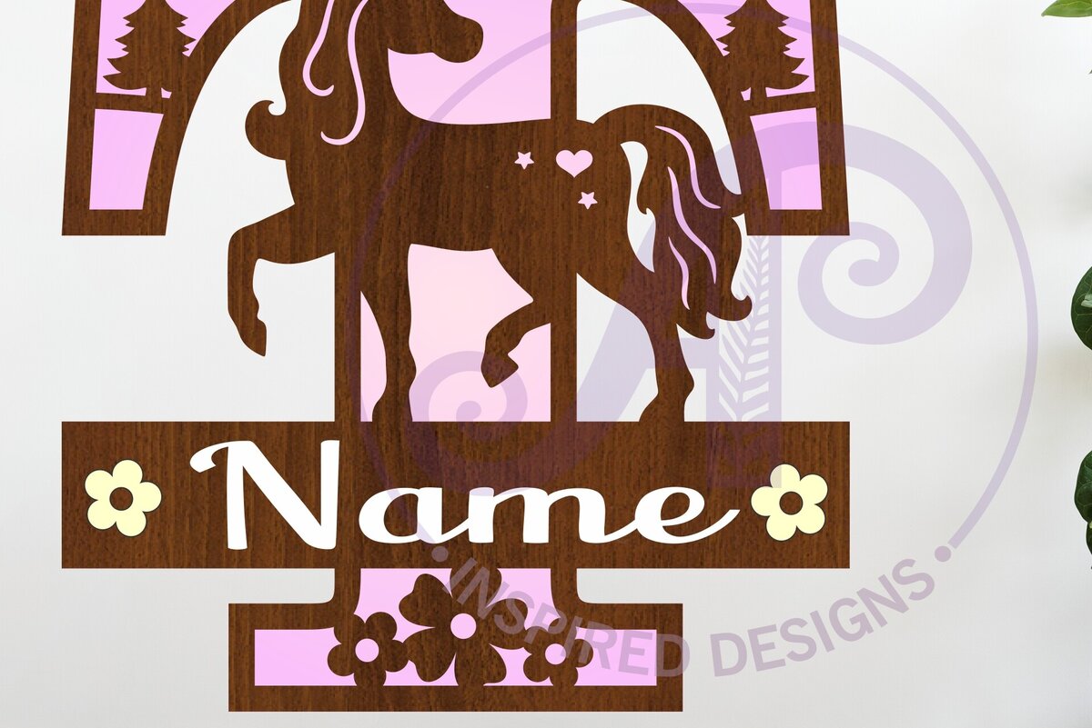 Intra απο ξύλο plywood 3mm-4mm πάχος – Μονόκερος κεφαλαίο μονόγραμμα Επιστολή Τ Δίασταση  20x20 cm INTRAFABR-118319090