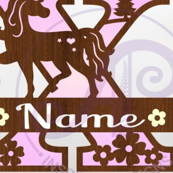 Intra απο ξύλο plywood 3mm-4mm πάχος – Μονόκερος κεφαλαίο μονόγραμμα Γράμμα X Δίασταση  20x20 cm INTRAFABR-118319063 - Image 1