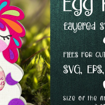 Intra απο ξύλο plywood 3mm-4mm πάχος – Μονόκερος - Πρότυπο θήκης αυγών σοκολάτας Δίασταση 20x20 cm INTRAFABR-9733759 - Image 1