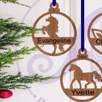 Intra απο ξύλο plywood 3mm-4mm πάχος – Μονόκερος Χριστουγεννιάτικο Στολίδι Δίασταση  20x20 cm INTRAFABR-107273141 - Image 1