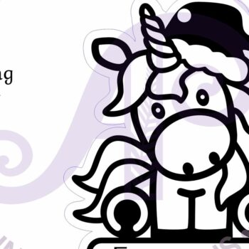 Intra απο ξύλο plywood 3mm-4mm πάχος – Μονόκερος Χριστουγεννιάτικο Στολίδι Δίασταση  20x20 cm INTRAFABR-102086792 - Image 2