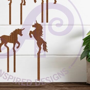 Intra απο ξύλο plywood 3mm-4mm πάχος – Unicorn Cupcake Toppers, 6 σχέδια Δίασταση  20x20 cm INTRAFABR-88860243 - Image 2