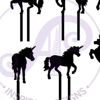 Intra απο ξύλο plywood 3mm-4mm πάχος – Unicorn Cupcake Toppers, 6 σχέδια Δίασταση  20x20 cm INTRAFABR-88860243 - Image 3
