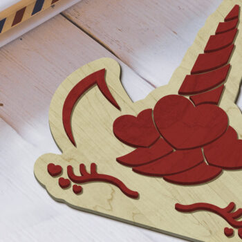 Intra απο ξύλο plywood 3mm-4mm πάχος – Διακοσμητικό πρότυπο κοπής λέιζερ UNICORN Δίασταση  40x30 cm INTRAFABR-88300653 - Image 1