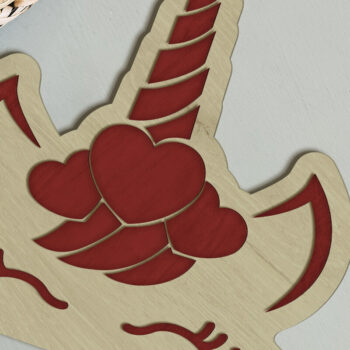 Intra απο ξύλο plywood 3mm-4mm πάχος – Διακοσμητικό πρότυπο κοπής λέιζερ UNICORN Δίασταση  40x30 cm INTRAFABR-88300653 - Image 3