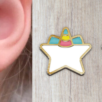 Intra απο ξύλο plywood 3mm-4mm πάχος – Σκουλαρίκια Unicorn. Δίασταση  5x5 cm INTRAFABR-120574879 - Image 1