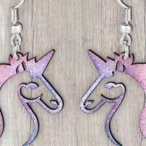 Intra απο ξύλο plywood 3mm-4mm πάχος – Σκουλαρίκια Unicorn. Δίασταση  5x5 cm INTRAFABR-120792358