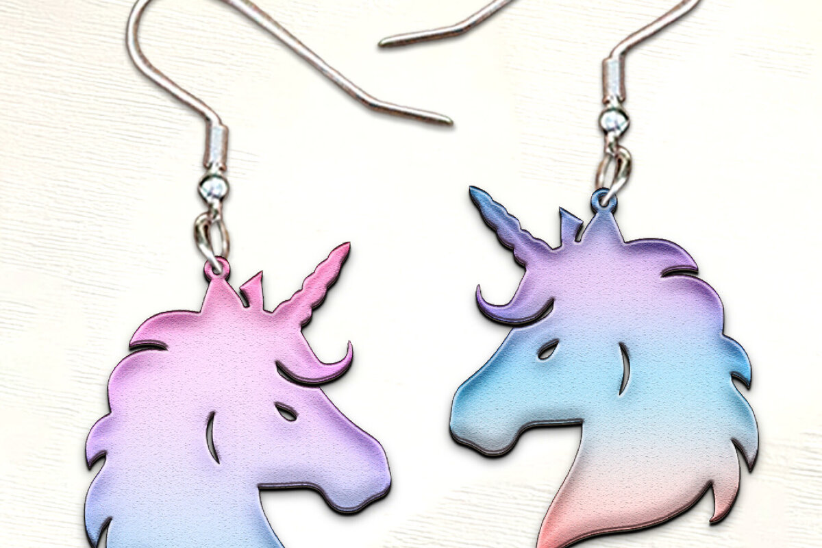 Intra απο ξύλο plywood 3mm-4mm πάχος – Σκουλαρίκια Unicorn. Σκουλαρίκι Boho Δίασταση  5x5 cm INTRAFABR-122493313