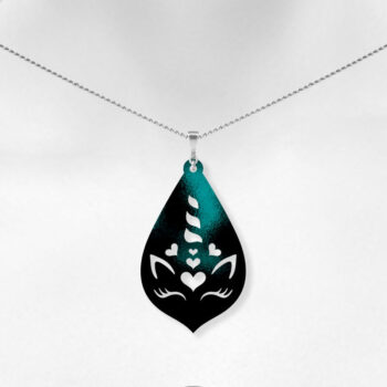 Intra απο ξύλο plywood 3mm-4mm πάχος – Σετ σκουλαρίκια Unicorn Δίασταση  5x5 cm INTRAFABR-8826621 - Image 2