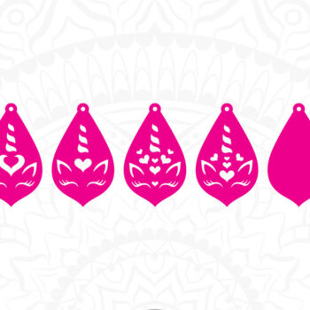 Intra απο ξύλο plywood 3mm-4mm πάχος – Σετ σκουλαρίκια Unicorn Δίασταση  5x5 cm INTRAFABR-8826621 - Image 3