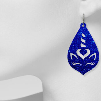 Intra απο ξύλο plywood 3mm-4mm πάχος – Σετ σκουλαρίκια Unicorn Δίασταση  5x5 cm INTRAFABR-8826621 - Image 4