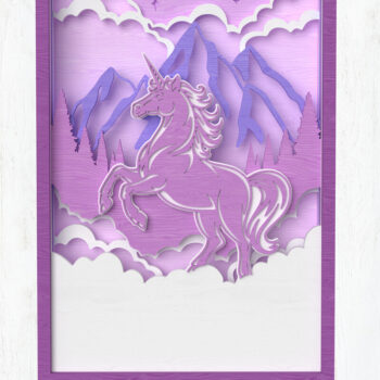 Intra απο ξύλο plywood 3mm-4mm πάχος – Unicorn Fantasy Art Δίασταση  20x20 cm INTRAFABR-113850163 - Image 1