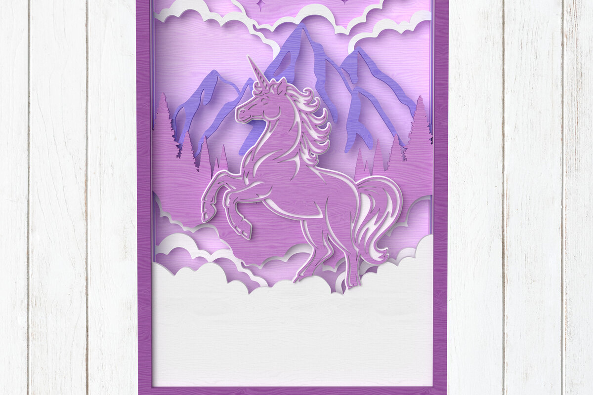 Intra απο ξύλο plywood 3mm-4mm πάχος – Unicorn Fantasy Art Δίασταση  20x20 cm INTRAFABR-113850163