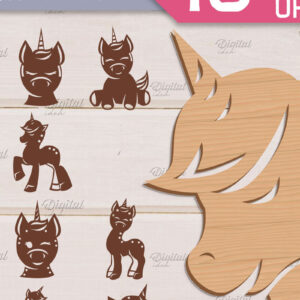 Intra απο ξύλο plywood 3mm-4mm πάχος – Μονόκερος Floss Organizer Bundle Cut Laser Δίασταση  20x20 cm INTRAFABR-83741595