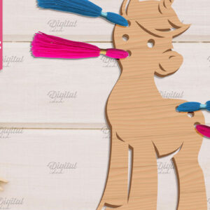 Intra απο ξύλο plywood 3mm-4mm πάχος – Organizer Unicorn Floss. Laser αποθήκευσης Δίασταση  20x20 cm INTRAFABR-83740067