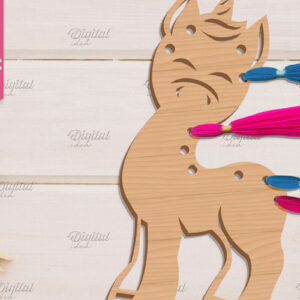 Intra απο ξύλο plywood 3mm-4mm πάχος – Organizer Unicorn Floss. Laser αποθήκευσης Δίασταση  20x20 cm INTRAFABR-83739812