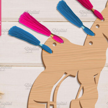 Intra απο ξύλο plywood 3mm-4mm πάχος – Organizer Unicorn Floss. Laser αποθήκευσης Δίασταση  20x20 cm INTRAFABR-83739840 - Image 1