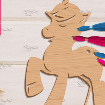 Intra απο ξύλο plywood 3mm-4mm πάχος – Organizer Unicorn Floss. Laser αποθήκευσης Δίασταση  20x20 cm INTRAFABR-83739914 - Image 1