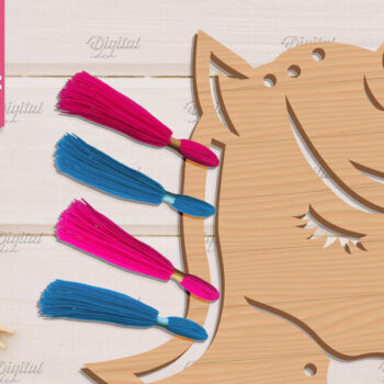 Intra απο ξύλο plywood 3mm-4mm πάχος – Organizer Unicorn Floss. Laser αποθήκευσης Δίασταση  20x20 cm INTRAFABR-83739940 - Image 1