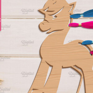 Intra απο ξύλο plywood 3mm-4mm πάχος – Organizer Unicorn Floss. Laser αποθήκευσης Δίασταση  20x20 cm INTRAFABR-83739959