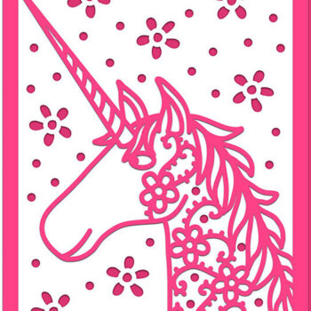 Intra απο ξύλο plywood 3mm-4mm πάχος – Αρχείο αποκοπής ευχετήριων καρτών Unicorn Δίασταση  20x20 cm INTRAFABR-30436692 - Image 1