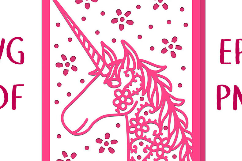 Intra απο ξύλο plywood 3mm-4mm πάχος – Αρχείο αποκοπής ευχετήριων καρτών Unicorn Δίασταση  20x20 cm INTRAFABR-30436692