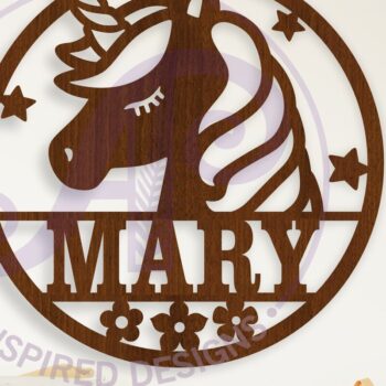 Intra απο ξύλο plywood 3mm-4mm πάχος – Μονόκερος Όνομα κεφαλής τοίχου, Δίασταση  40x30 cm INTRAFABR-114359281 - Image 1