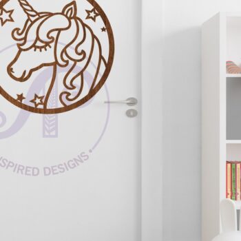 Intra απο ξύλο plywood 3mm-4mm πάχος – Επιγραφή τοίχου κεφαλιού Unicorn, Αρχείο. Ve Δίασταση  40x30 cm INTRAFABR-79972595 - Image 3