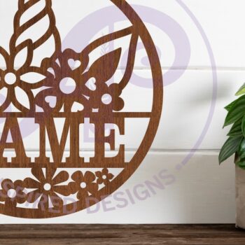 Intra απο ξύλο plywood 3mm-4mm πάχος – Μονόκερος Σήμα ονόματος Δίασταση  20x20 cm INTRAFABR-84151039 - Image 1
