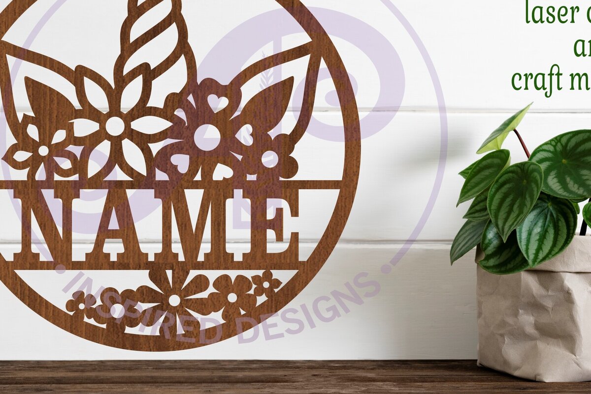 Intra απο ξύλο plywood 3mm-4mm πάχος – Μονόκερος Σήμα ονόματος Δίασταση  20x20 cm INTRAFABR-84151039