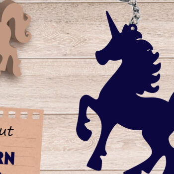 Intra απο ξύλο plywood 3mm-4mm πάχος – Unicorn Keychain, File Δίασταση  5x5 cm INTRAFABR-109059244 - Image 1