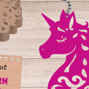 Intra απο ξύλο plywood 3mm-4mm πάχος – Unicorn Keychain, Files Δίασταση  5x5 cm INTRAFABR-109058783