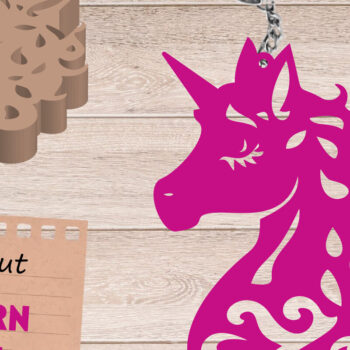 Intra απο ξύλο plywood 3mm-4mm πάχος – Unicorn Keychain, Files Δίασταση  5x5 cm INTRAFABR-109058783 - Image 1