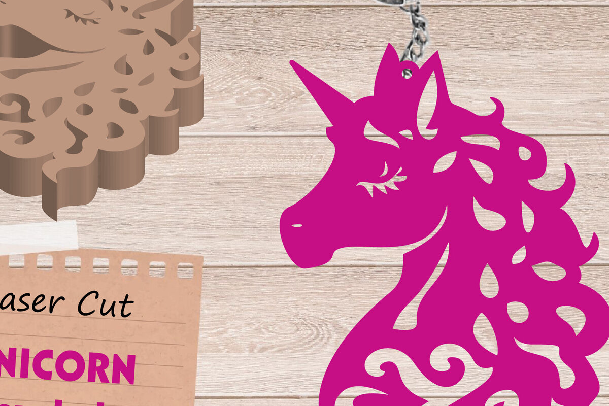 Intra απο ξύλο plywood 3mm-4mm πάχος – Unicorn Keychain, Files Δίασταση  5x5 cm INTRAFABR-109058783