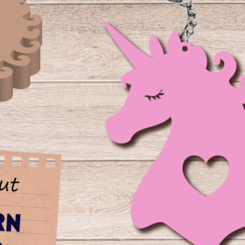 Intra απο ξύλο plywood 3mm-4mm πάχος – Unicorn Keychain, Files Δίασταση  5x5 cm INTRAFABR-109210187 - Image 1