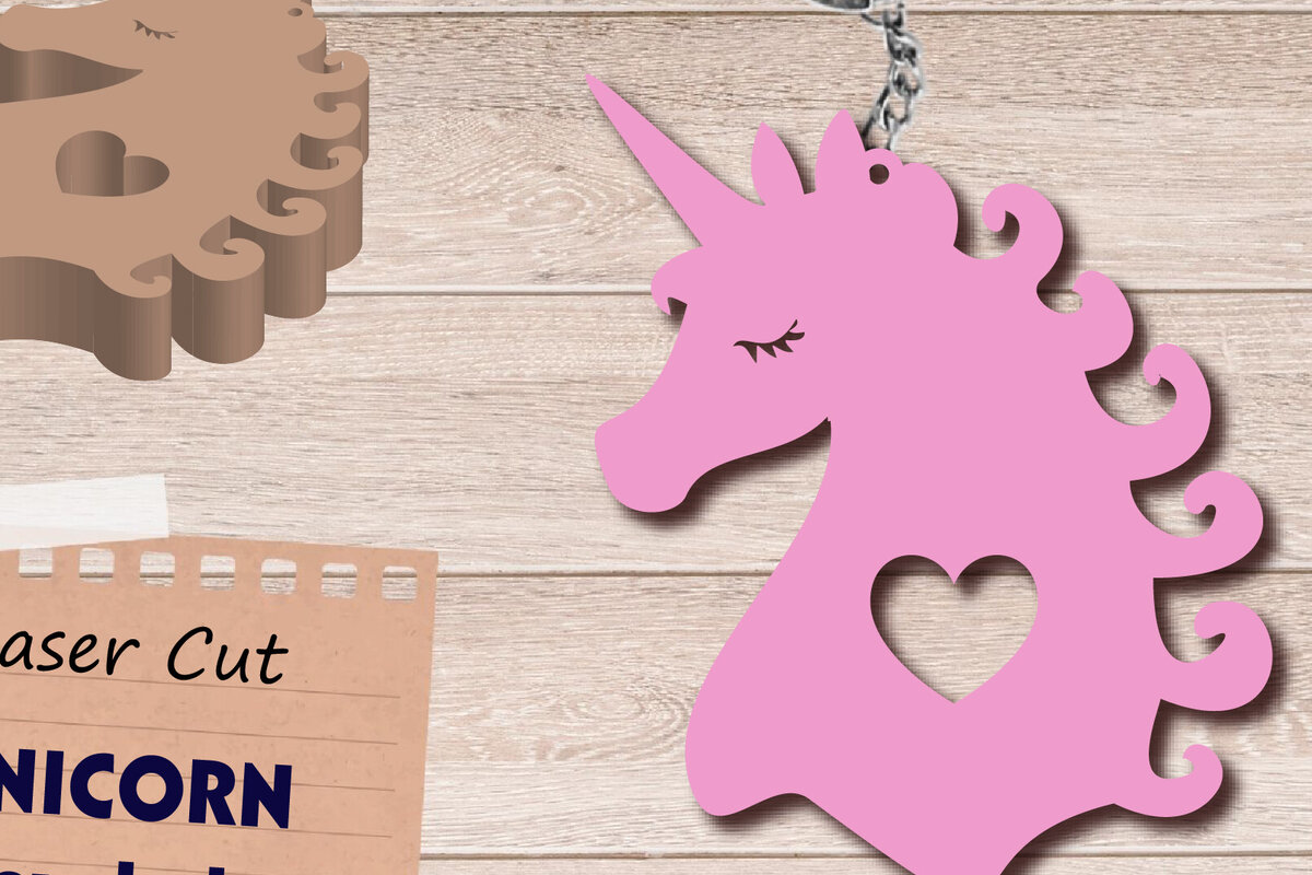Intra απο ξύλο plywood 3mm-4mm πάχος – Unicorn Keychain, Files Δίασταση  5x5 cm INTRAFABR-109210187