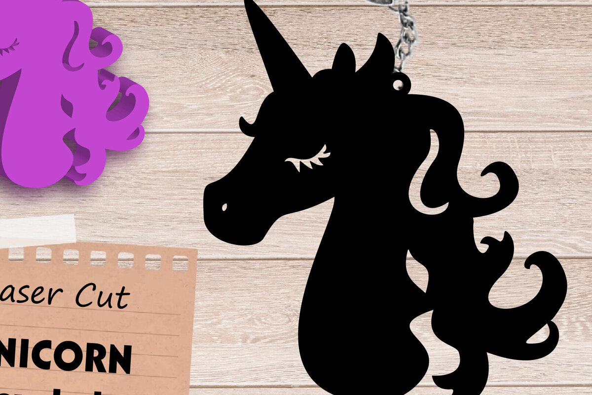 Intra απο ξύλο plywood 3mm-4mm πάχος – Unicorn Keychain, Files Δίασταση  5x5 cm INTRAFABR-109326831