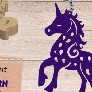 Intra απο ξύλο plywood 3mm-4mm πάχος – Unicorn Keychain, Files Δίασταση  5x5 cm INTRAFABR-108987479