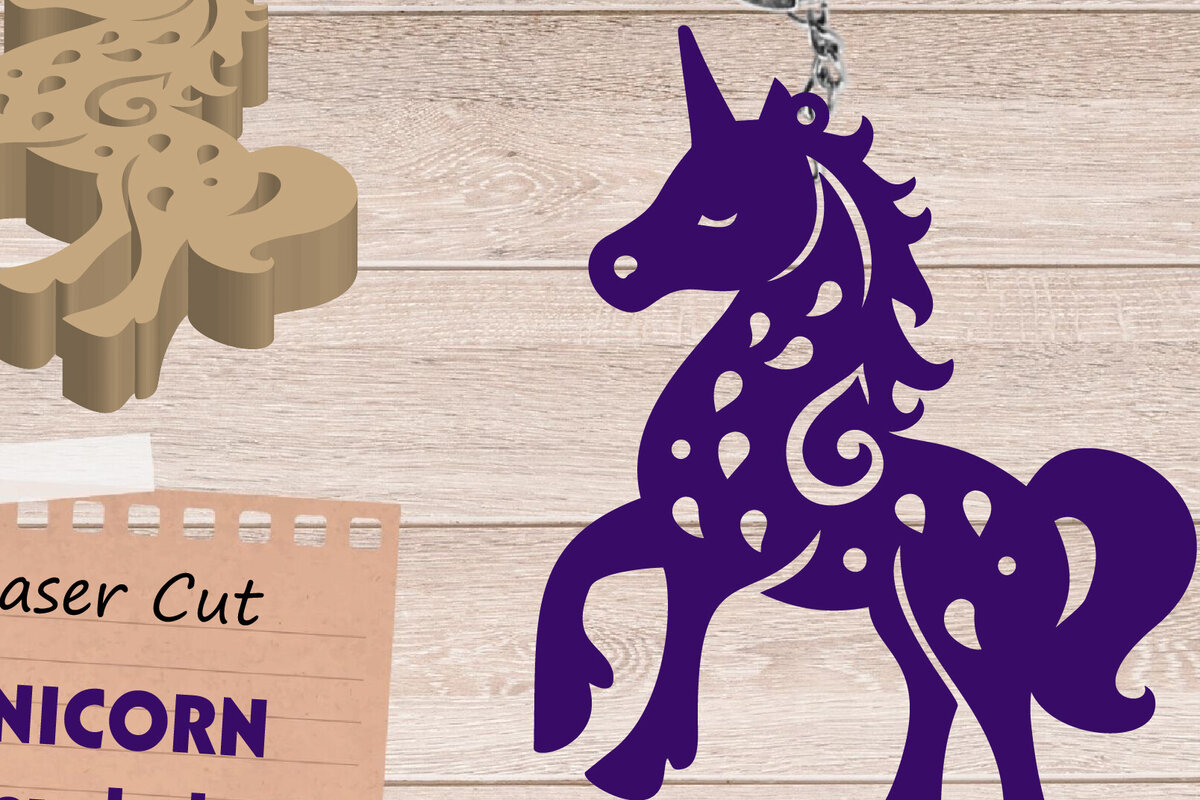 Intra απο ξύλο plywood 3mm-4mm πάχος – Unicorn Keychain, Files Δίασταση  5x5 cm INTRAFABR-108987479