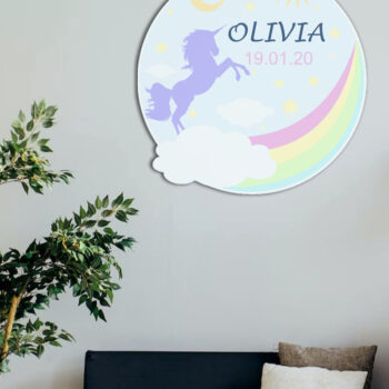 Intra απο ξύλο plywood 3mm-4mm πάχος – Πάνελ για παιδιά Unicorn, πρότυπο πολλαπλών επιπέδων Δίασταση  20x20 cm INTRAFABR-86492686 - Image 2