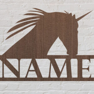 Intra απο ξύλο plywood 3mm-4mm πάχος – Πινακίδα ονόματος Unicorn Cut Laser Δίασταση  20x20 cm INTRAFABR-75805457