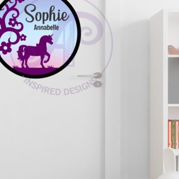 Intra απο ξύλο plywood 3mm-4mm πάχος – Μονόκερος με στρώσεις εξατομικευμένη πινακίδα ονόματος Δίασταση 20x20 cm INTRAFABR-118702583 - Image 4